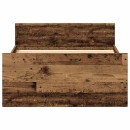 Berkfield Home Bed Frame without Mattress Old Wood 75x190 cm Engineered Wood in Brown - thumbnail 5