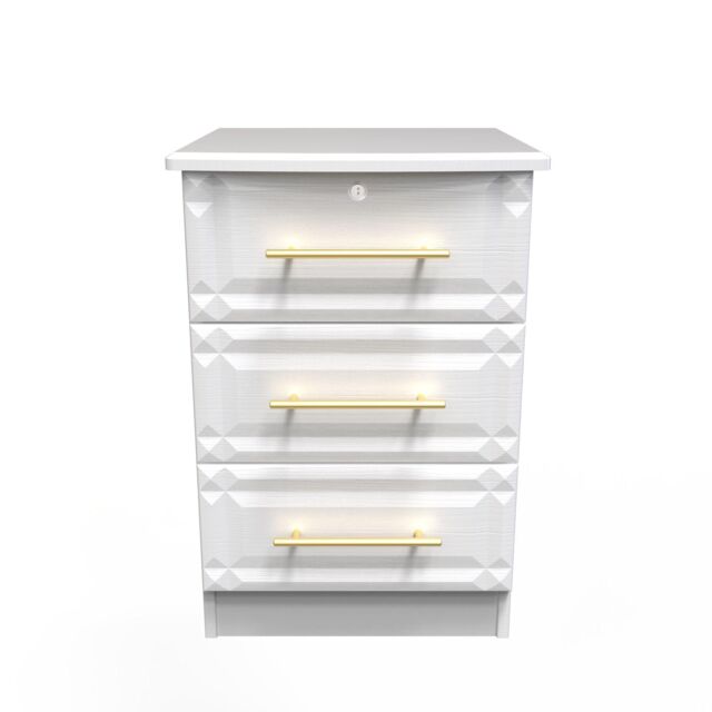 Ready Assembled 2 U Hereford 3 Drawer Bedside Cab(Ready Assembled) in White - image 1