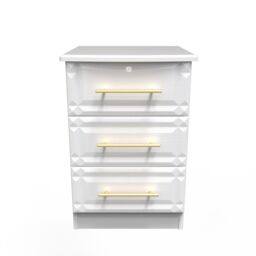 Ready Assembled 2 U Hereford 3 Drawer Bedside Cab(Ready Assembled) in White - thumbnail 1