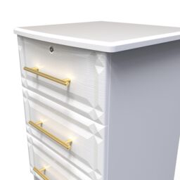 Ready Assembled 2 U Hereford 3 Drawer Bedside Cab(Ready Assembled) in White - thumbnail 4