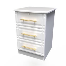 Ready Assembled 2 U Hereford 3 Drawer Bedside Cab(Ready Assembled) in White - thumbnail 3