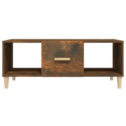 Berkfield Home Coffee Table Smoked Oak 102x50x40 cm Engineered Wood in Brown - Size: 102 x 50 x 40 cm - thumbnail 3