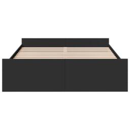Berkfield Home Modern Bed Frame with Drawers without Mattress Black 150x200 cm K - Size: King - thumbnail 4