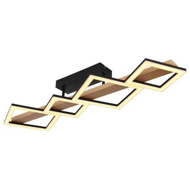 Netlighting Dustin 4 Square Semi Flush Ceiling Light Matt Black 4x LED 3000K - image 1