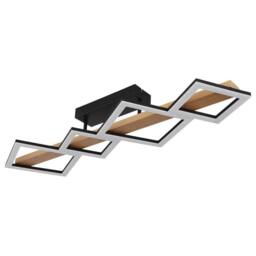 Netlighting Dustin 4 Square Semi Flush Ceiling Light Matt Black 4x LED 3000K - thumbnail 2