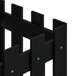Berkfield Home Garden Planter with Fence Design Black 40x40x40 cm Solid Wood Pine - Size: 40 x 40 x 40 cm - thumbnail 7