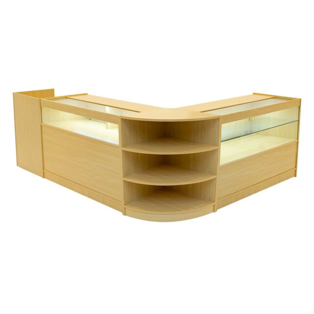Monstershop Europa LED Shop Counter Set B1200, C1200, TB60 & LM60 - Maple in Beige - image 1