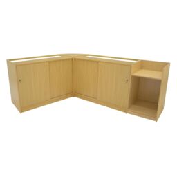 Monstershop Europa LED Shop Counter Set B1200, C1200, TB60 & LM60 - Maple in Beige - thumbnail 2