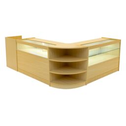 Monstershop Europa LED Shop Counter Set B1200, C1200, TB60 & LM60 - Maple in Beige - thumbnail 1