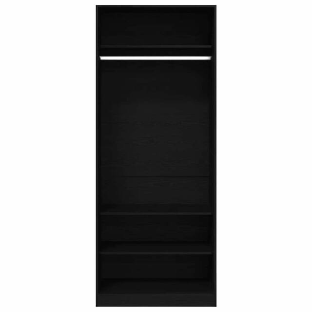 Berkfield Home Black Oak Wardrobe 80 x 50 x 200 cm - Engineered Wood - image 1