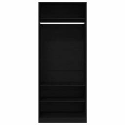 Berkfield Home Black Oak Wardrobe 80 x 50 x 200 cm - Engineered Wood - thumbnail 1