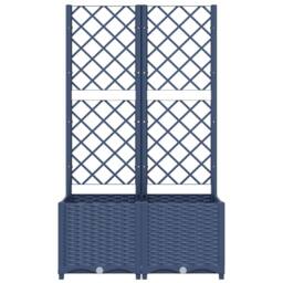 Berkfield Home Garden Planter with Trellis Dark Grey 80x40x136 cm PP in Charcoal - Size: 80 x 40 x 136 cm - thumbnail 4