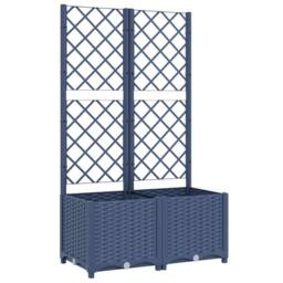 Berkfield Home Garden Planter with Trellis Dark Grey 80x40x136 cm PP in Charcoal - Size: 80 x 40 x 136 cm - thumbnail 3