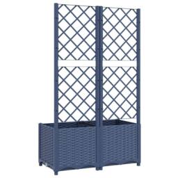 Berkfield Home Garden Planter with Trellis Dark Grey 80x40x136 cm PP in Charcoal - Size: 80 x 40 x 136 cm - thumbnail 6