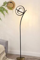Living and Home Rotating Adjustable LED Floor Lamp with Foot Switch in Black - thumbnail 5
