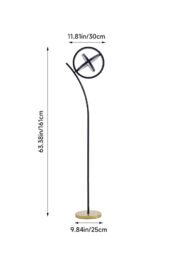 Living and Home Rotating Adjustable LED Floor Lamp with Foot Switch in Black - thumbnail 3
