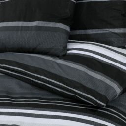 Berkfield Home Duvet Cover Set Black & White 225x220 cm Cotton - thumbnail 5