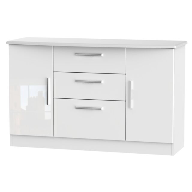 Ready Assembled 2 U Harrow 2 Door 3 Drawer Sideboard (Ready Assembled) in White - image 1