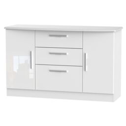 Ready Assembled 2 U Harrow 2 Door 3 Drawer Sideboard (Ready Assembled) in White - thumbnail 1