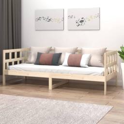 Berkfield Home Beautiful Day Bed Solid Wood Pine 80x200 cm in Natural - thumbnail 2