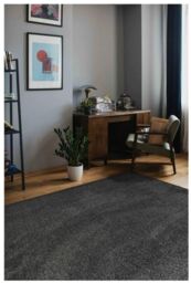 THE RUGS Relay Collection Low Pile Rug in Charcoal - Size: 100 cm x 150 cm - thumbnail 2