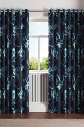 Ted Baker 'Cabana' Cotton Lined Curtains in Navy - Size: 228 cm width x 137 cm drop - thumbnail 1