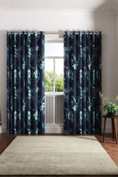 Ted Baker 'Cabana' Cotton Lined Curtains in Navy - Size: 228 cm width x 137 cm drop - thumbnail 4