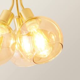 ValueLights Bellamy 3 Way Glass Globe Bubble Cluster Flush Ceiling Light & Bulbs in Gold - thumbnail 4