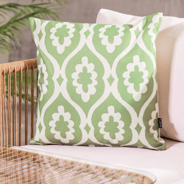 icon Cushion 43x43 Kyoto Fabric - Damask in Green - image 1