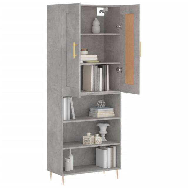 Berkfield Home Highboard Concrete Grey 69.5x34x180 cm Engineered Wood - image 1