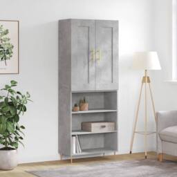 Berkfield Home Highboard Concrete Grey 69.5x34x180 cm Engineered Wood - thumbnail 2