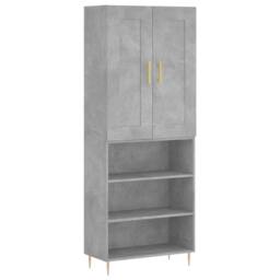 Berkfield Home Highboard Concrete Grey 69.5x34x180 cm Engineered Wood - thumbnail 3