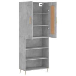 Berkfield Home Highboard Concrete Grey 69.5x34x180 cm Engineered Wood - thumbnail 4