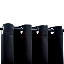 Berkfield Home Blackout Curtains with Metal Rings 2 pcs Black 140x245 cm - thumbnail 4