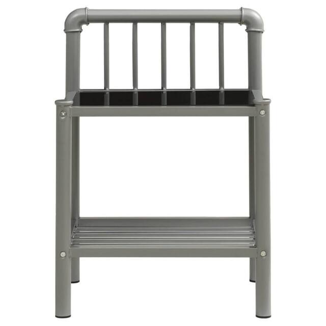 Berkfield Home Stylish Bedside Cabinets 2 pcs Grey & Black Metal & Glass - image 1