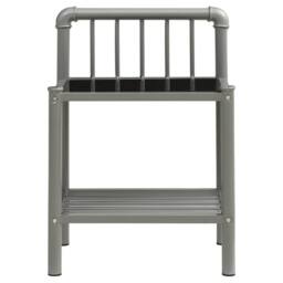 Berkfield Home Stylish Bedside Cabinets 2 pcs Grey & Black Metal & Glass