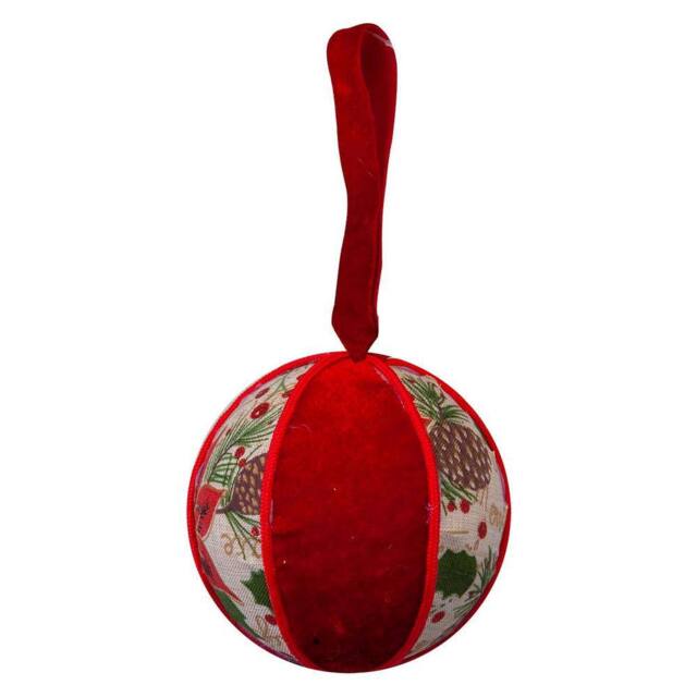 VFM e-Store Christmas Hanging Ball Decoration 18cm x 10cm Red X 1 - Size: 18 cm x 10 cm - image 1