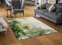 Benjamin Tate Design Green Plants In Botanical Gardens Designer Rug in Natural - Size: Large - thumbnail 2