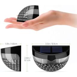 Globrite Solar Lights - Pack of 8 Outdoor Garden Pathway & Deck Lighting, Waterproof Plastic Design in Cool White - thumbnail 3