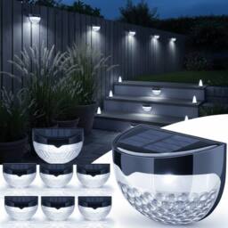 Globrite Solar Lights - Pack of 8 Outdoor Garden Pathway & Deck Lighting, Waterproof Plastic Design in Cool White
