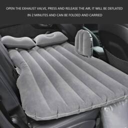 Havendro Inflatable Car Air Bed Rear Seat Mattress Travel Camping in Grey - thumbnail 4