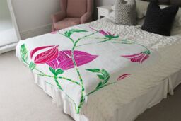 Benjamin Tate Design Tulips Blanket in Natural - Size: 120 cm x 150 cm - thumbnail 3