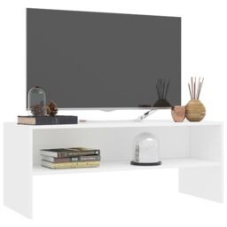 Berkfield Home TV Cabinet White 100x40x40 cm Engineered Wood - Size: 100 x 40 x 40 cm - thumbnail 3