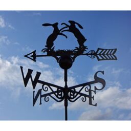 Poppyforge Boxing Hares Weathervane - Steel - W65 x H88 cm - Powder Coated Black - thumbnail 3