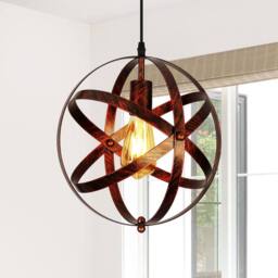 Goeco Vintage Pendant Light, Retro Chandelier Ceiling Lights, E27 Base 30cm in Bronze - thumbnail 9