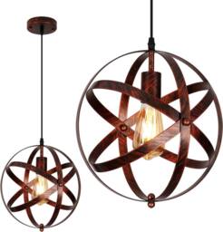 Goeco Vintage Pendant Light, Retro Chandelier Ceiling Lights, E27 Base 30cm in Bronze - thumbnail 8