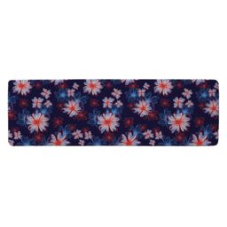 Benjamin Tate Design Red White & Blue Flower Print Runner Rug in Natural - Size: 67 cm x 230 cm - thumbnail 1