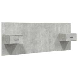 Berkfield Home Classic Bed Headboard with Cabinets Concrete Grey Engineered Wood - thumbnail 3