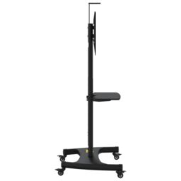 Berkfield Home TV Stand on Wheels 32-70 Inch Screen Max VESA 600x400 mm 60kg in Black - thumbnail 4