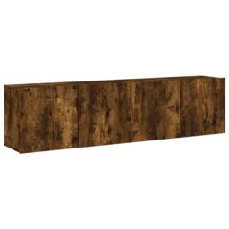 Berkfield Home TV Cabinets Wall-mounted 2 pcs Smoked Oak 80x30x41 cm in Brown - Size: 80 x 30 x 41 cm - thumbnail 3
